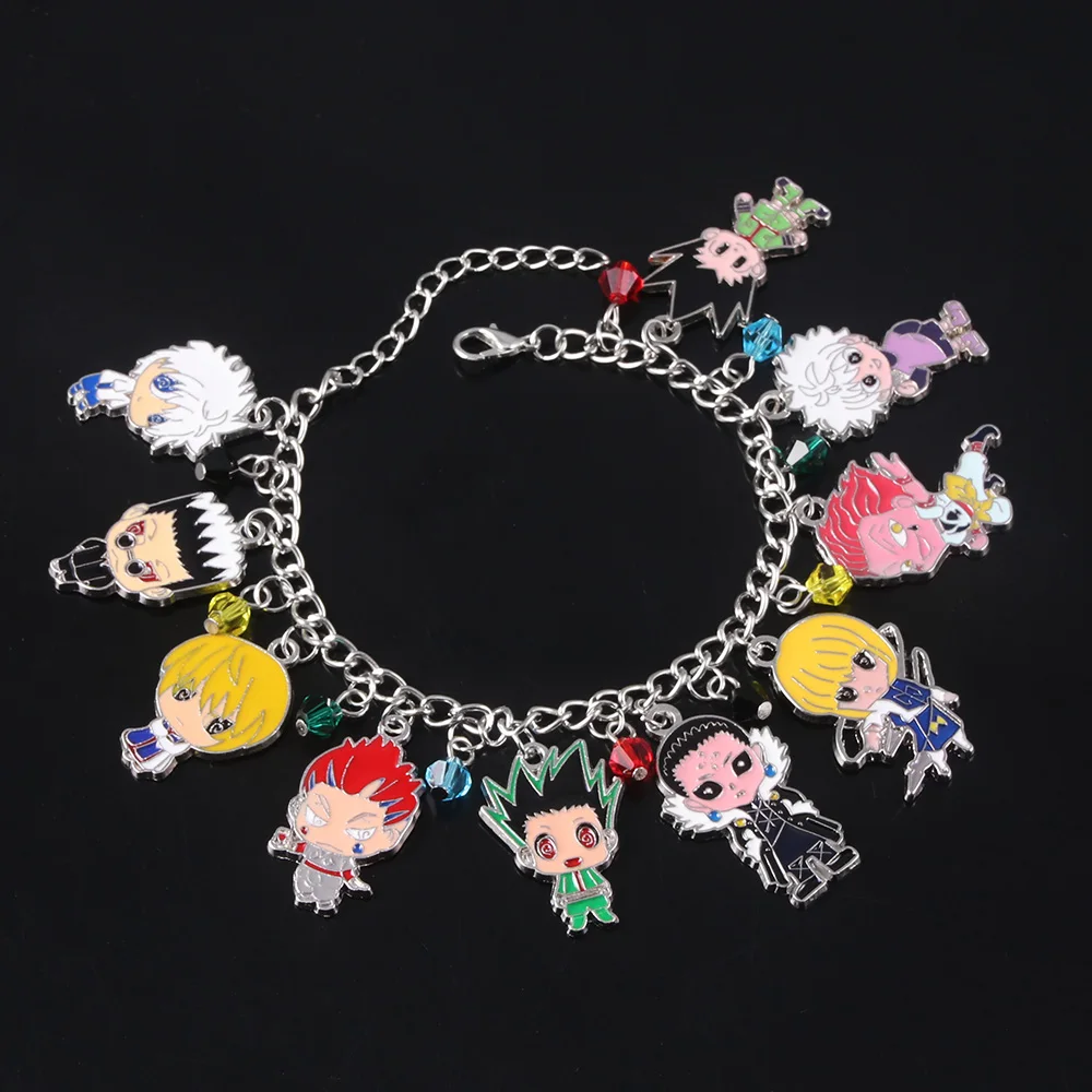 

Anime Hunter X Hunter Charm Bracelet Gon Freecss Killua Zoldyck Kurapika Hisoka Morow Chrollo Leorio PaladiKnight Figure Bangle