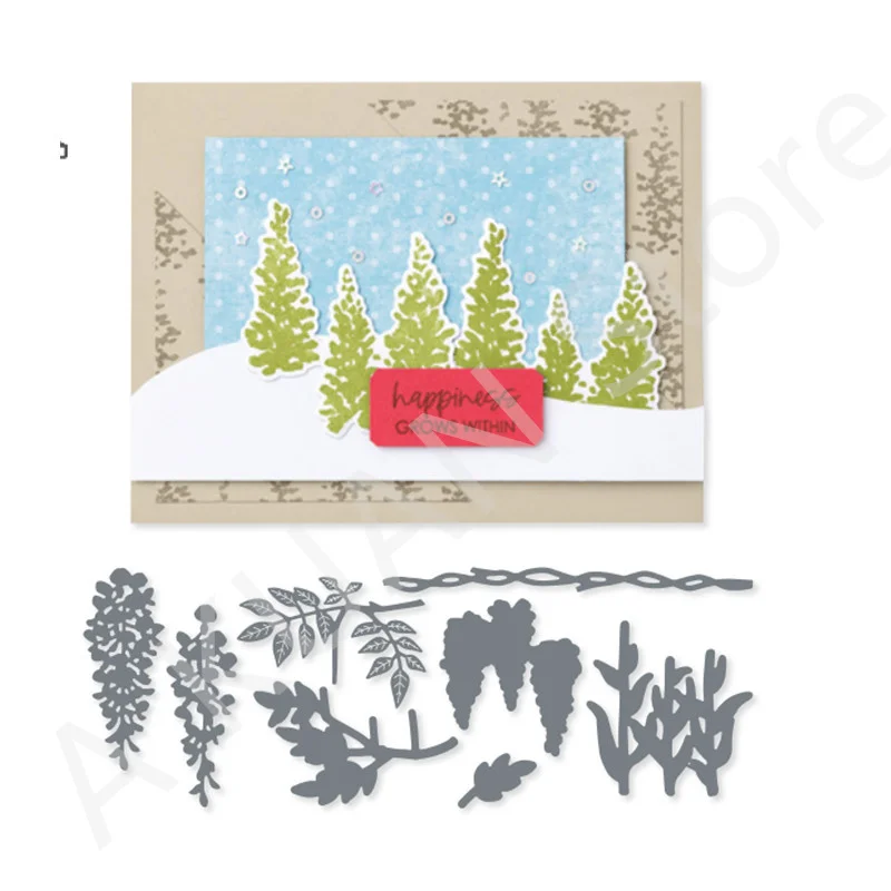 

Wisteria Wishes Metal Cutting Dies And Clear Stamps DIY Scrapbooking Cards Handmade Embossing Crafts Cutters 2022 New Arrival
