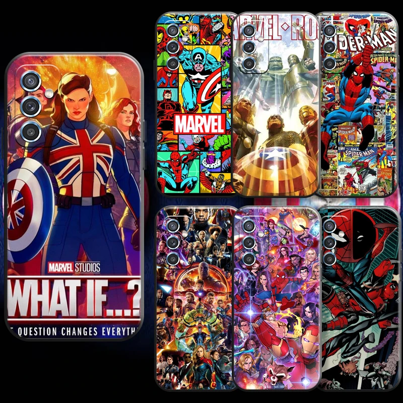 

Avengers Spider Man Marvel Comics For Samsung A52 A72 4G 5G Phone Case Carcasa Funda Black Coque Silicone Cover