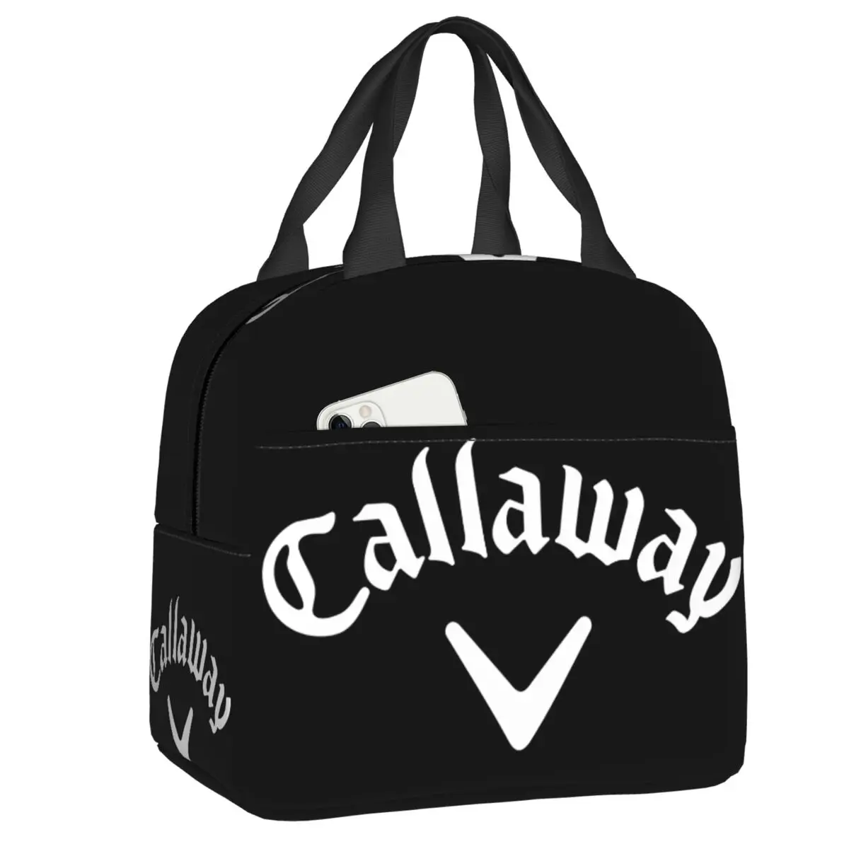 

Логотип Гольф черный многоразовый Ланч-бокс, многофункциональный спортивный термоохладитель для еды, изолированный Ланч-бокс для детей и ш...