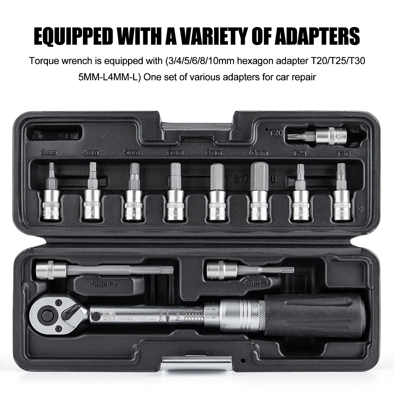 

Bike Torque Wrench Set 1/4-Inch Torque Wrench 3-15 Nm Adjustable Bicycle Maintenance Kit Bicycle Repair Tools Kit Set Tool