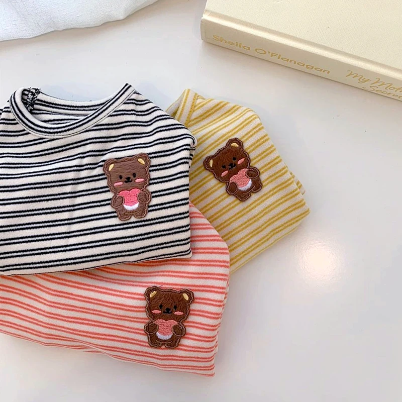 

Autumn Pet Bottoming Shirt Teddy Striped Clothes Than Bear Warm Winter Clothes Cartoon Dog Clothes Small Dog Two-legged Clothes