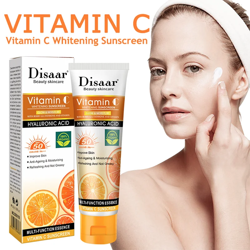 

Vitamina C Para Rosto Protetor Solar Hidratante Facial Sunscreens For Face Spf 50 Güneş Kremi Crema Solare Blanqueador Coreano