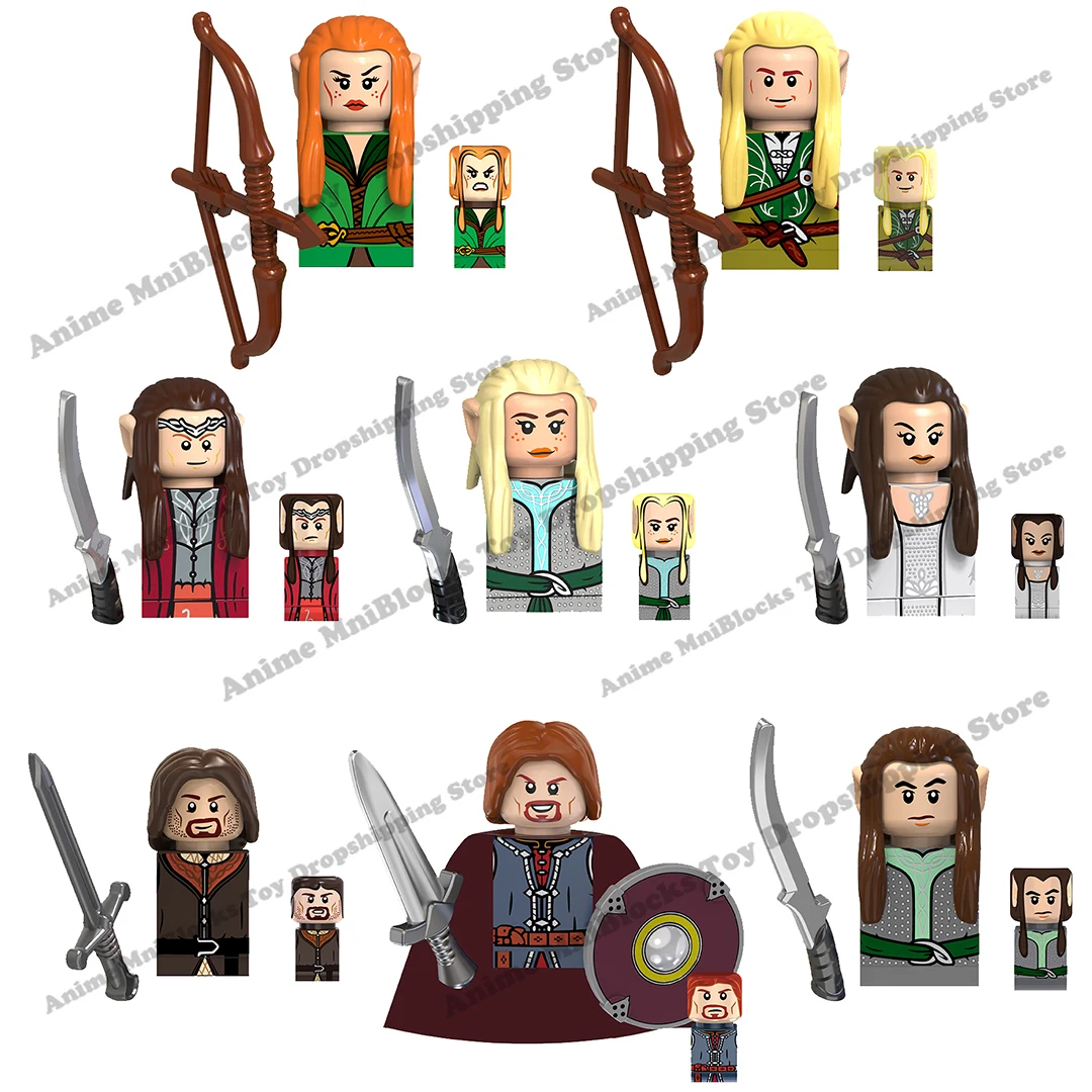 Куклы из фильмов «Властелин Колец», куклы хоббит, гоблин, кольцо, Саурон, Frodo, Orcs, Uruk-hai, мини-фигурки героев, игрушки-конструкторы, подарки