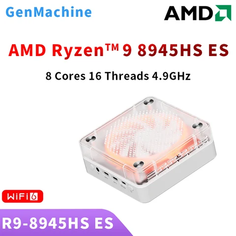 GenMachine Мини-ПК Ryzen9 ES  Windows 11 WiFi 6 Игровой ПК 4K