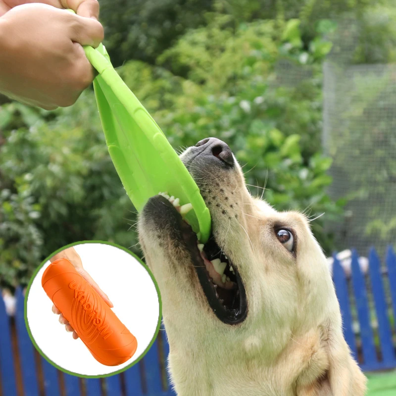 Летающая собака сопротивление Дисковые игрушки укус мягкие резиновые - Фото №1