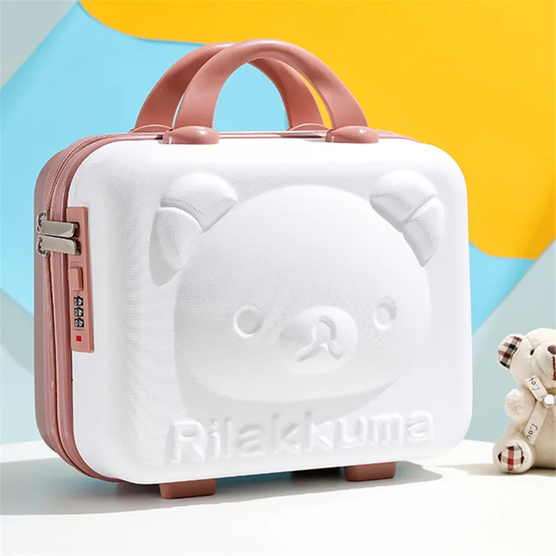 

2022 Portable Mini Suitcase 14 Inches Cosmetic Case Cartoon Cute Storage Box with Password Lock Small Portable Password Suitcase