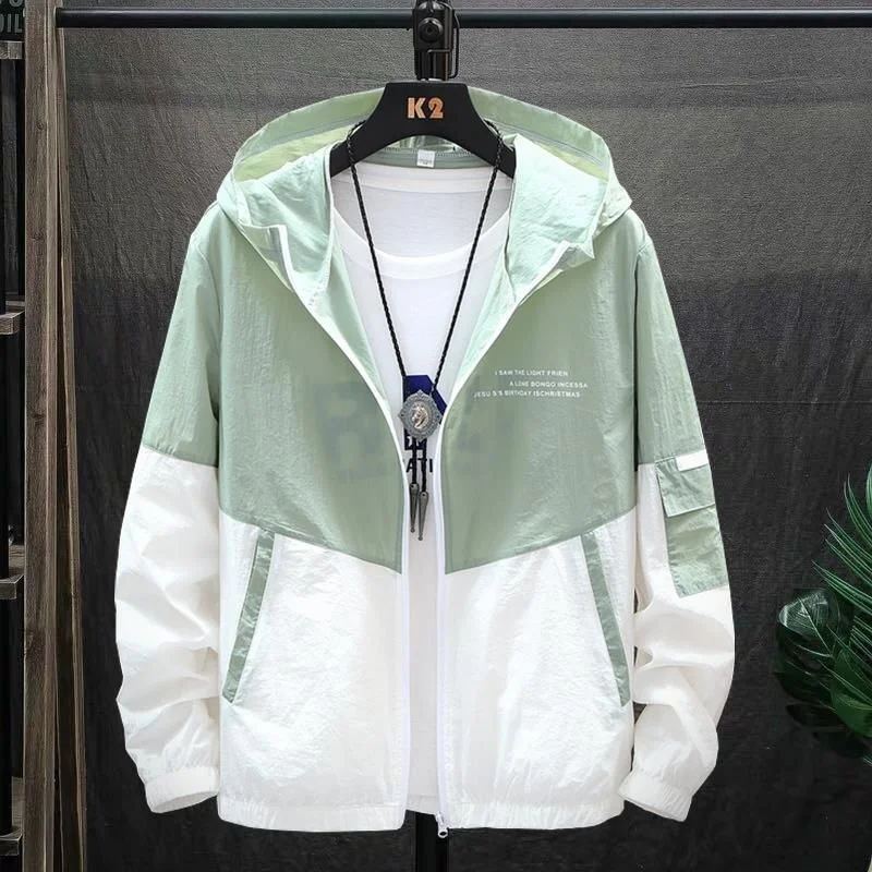 

2023 Summer New Hooded Jackets for Men Sun Protection Clothing Fishing Hunting Clothes Quick Dry Skin Male Windbreaker Size 4XL