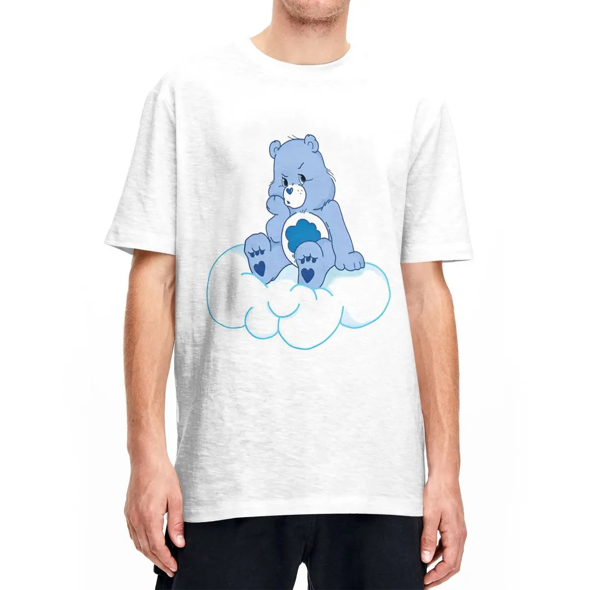 Футболки с медведем из чистого хлопка коротким рукавом и круглым вырезом