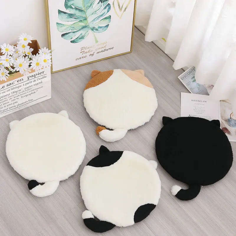 

40x40cm Round Plush Cat Tatami Seat Cushion Stuff Small Plush Sofa Indoor Floor Home Chair Pet Decor Winter Child Gift