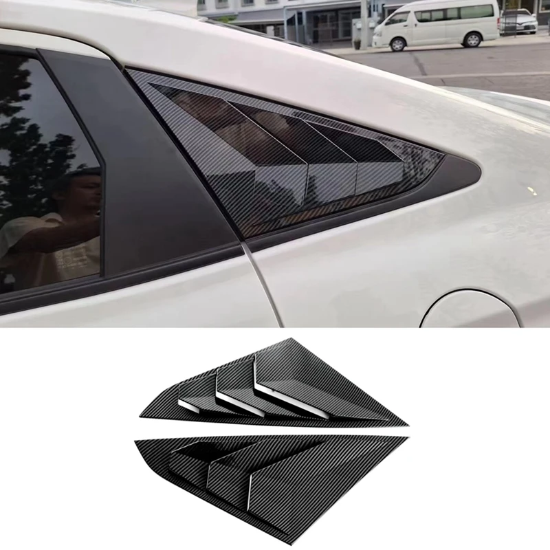 

For Toyota Yaris Ativ/Vios 2023 2024 Car Window Louver Triangle Blinds Spoiler Cover Trim Accessories ABS Carbon Fiber