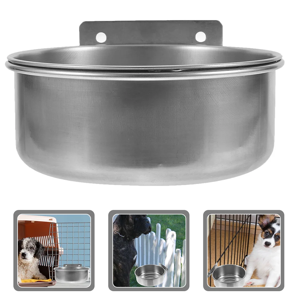 

Stainless Steel Cat Bowl Household Kitten Puppy Water Dog Food Wear-resistant Basin Supply Hanging Bowls