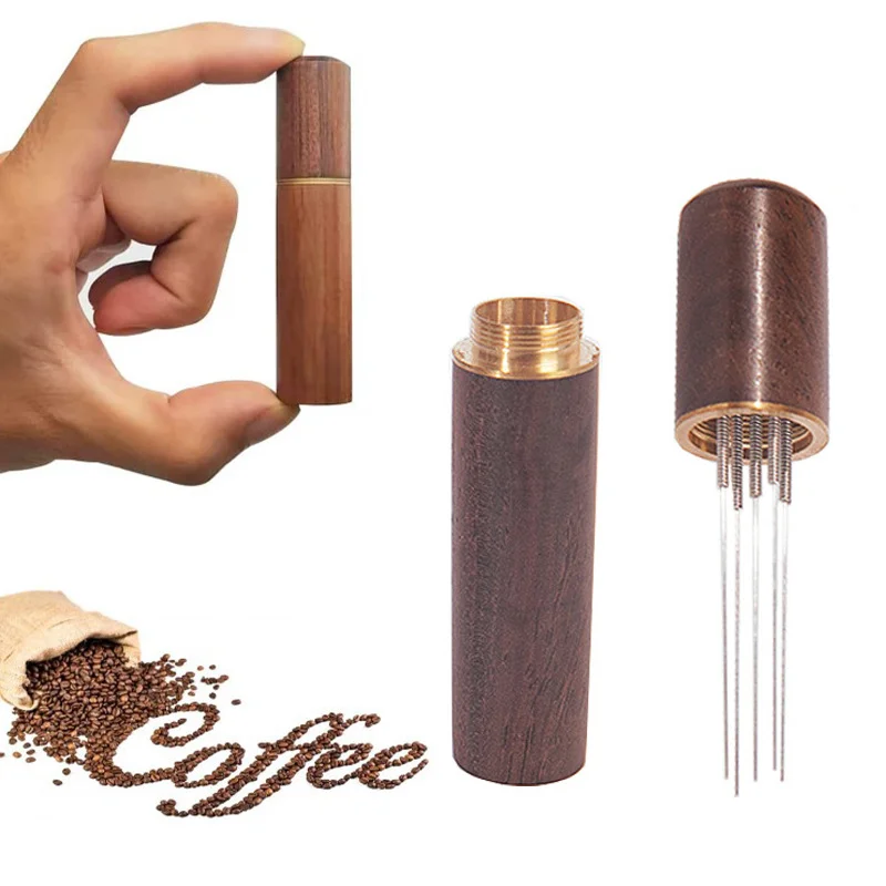 

Espresso Coffee Stirrer Wooden Distribution Tool Barista Coffee Powder Stirring Tool 5 Needles 0.35mm Thick Spring Wires