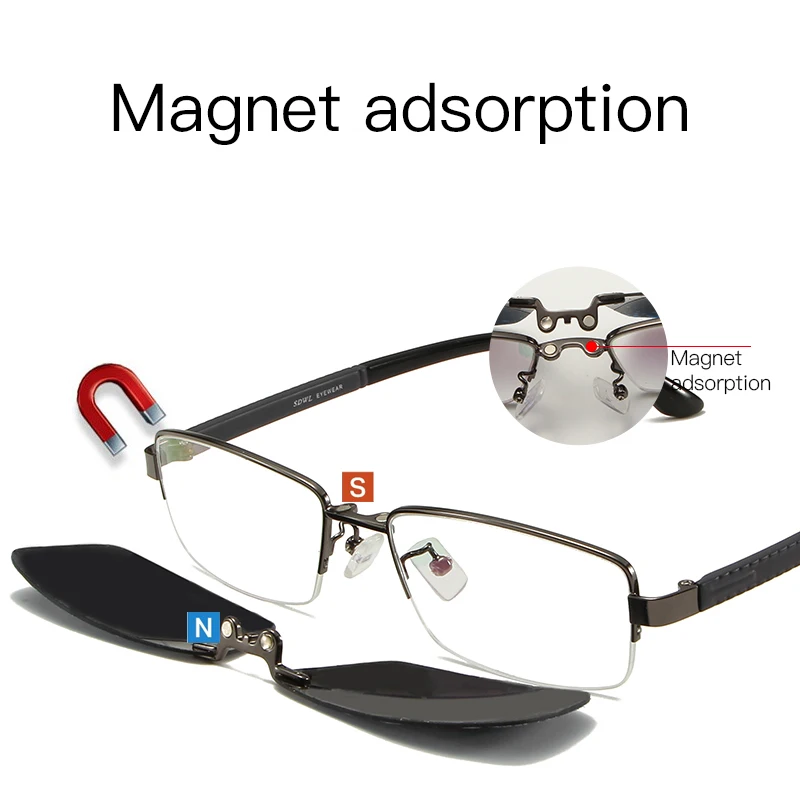 Ультралегкие магнитные поляризованные солнцезащитные очки для коррекции миопии