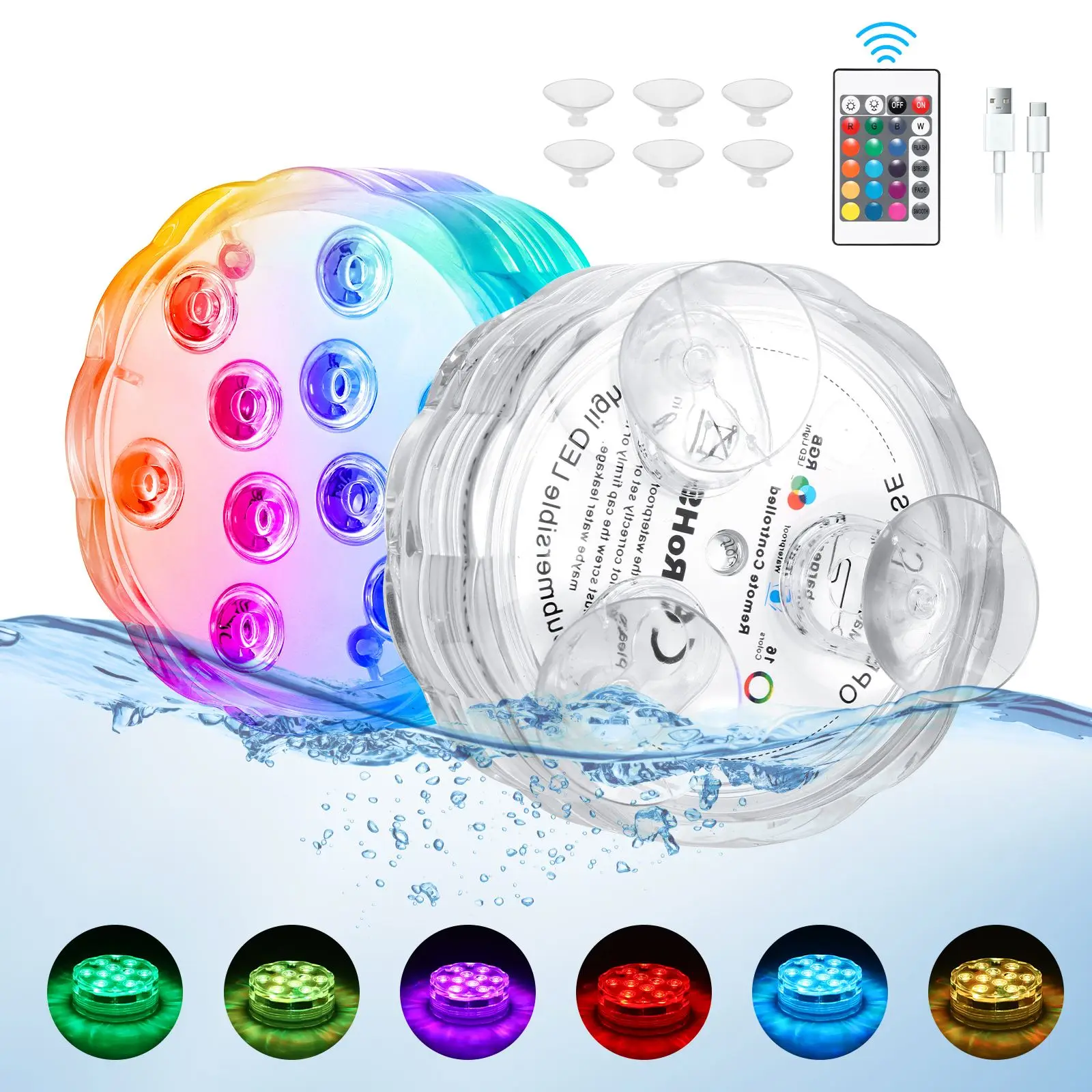

Подводные огни ABEDOE RGB 10 LED