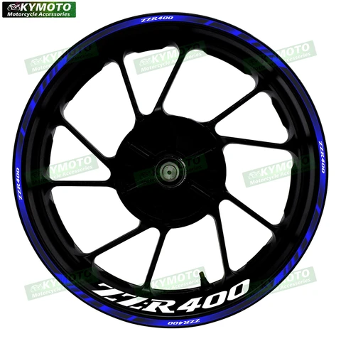 Наклейки на передние и задние колеса для мотоцикла Kawasaki ZZ-R400 ZZR400, 17 дюймов, Модифицированная Водонепроницаемая Светоотражающая наклейка #3