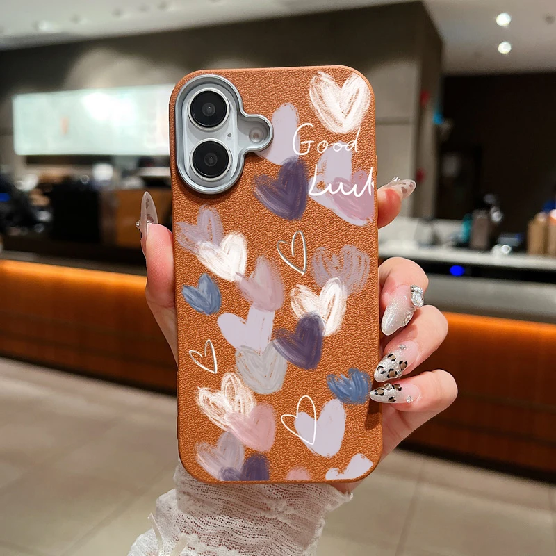 Чехол для iPhone 16 Pro Max роскошный силиконовый чехол ярких цветов с кожаной текстурой