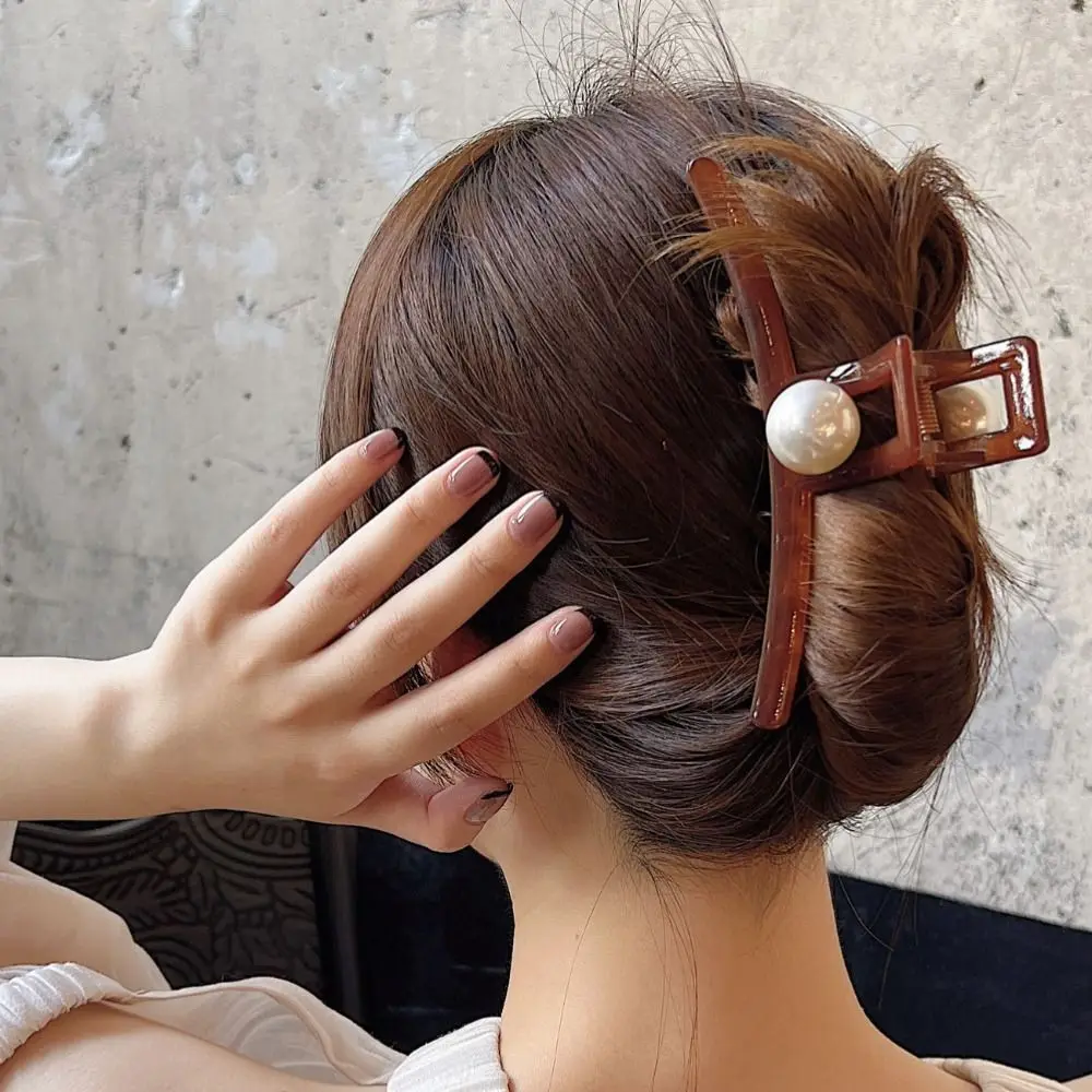 

Geometry Simple Hair Clip Korean Style Pearl Hair Claw Hairpin Elegant Exquisite Fashion Hair Styling Accessory Jewelry