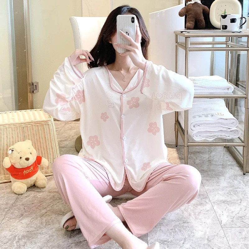 Pajamas Girls Pyjamas Women's Home Clothes For Women Sets Womens Outfits Homewear Trouser Suits Nightgown Costume Dresses Cotton