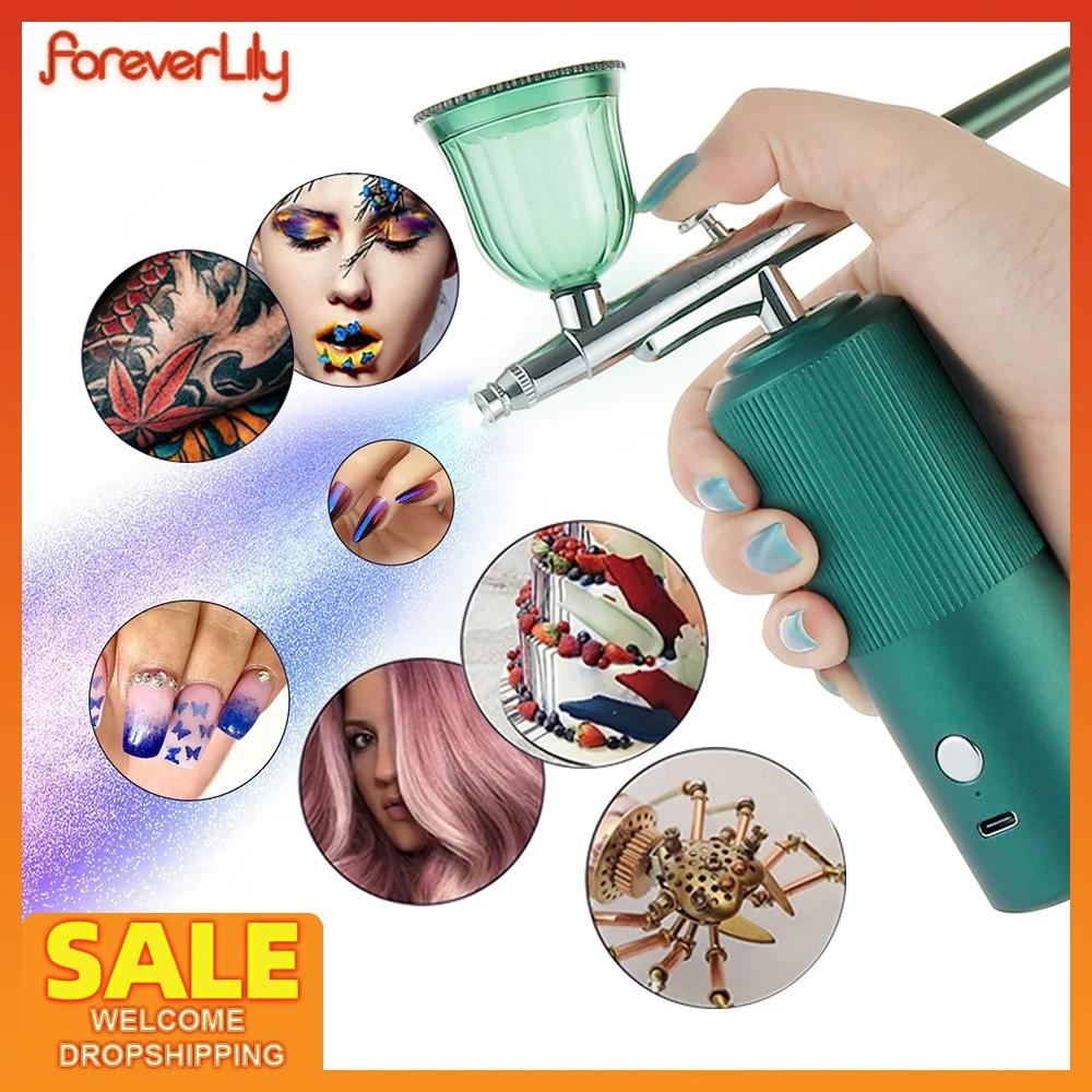 Kit Airbrush Nail Manicure Air Brush Makeup Diy Painting Sprayer Gun Tattoo Craft Cake Nano Mist Sprayer