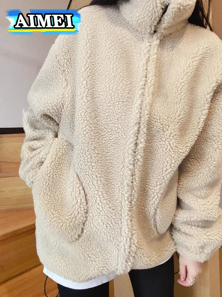 

Женская зимняя одежда, флисовое пальто, свитшот, бейсбольные куртки для женщин, корейский стиль 2023