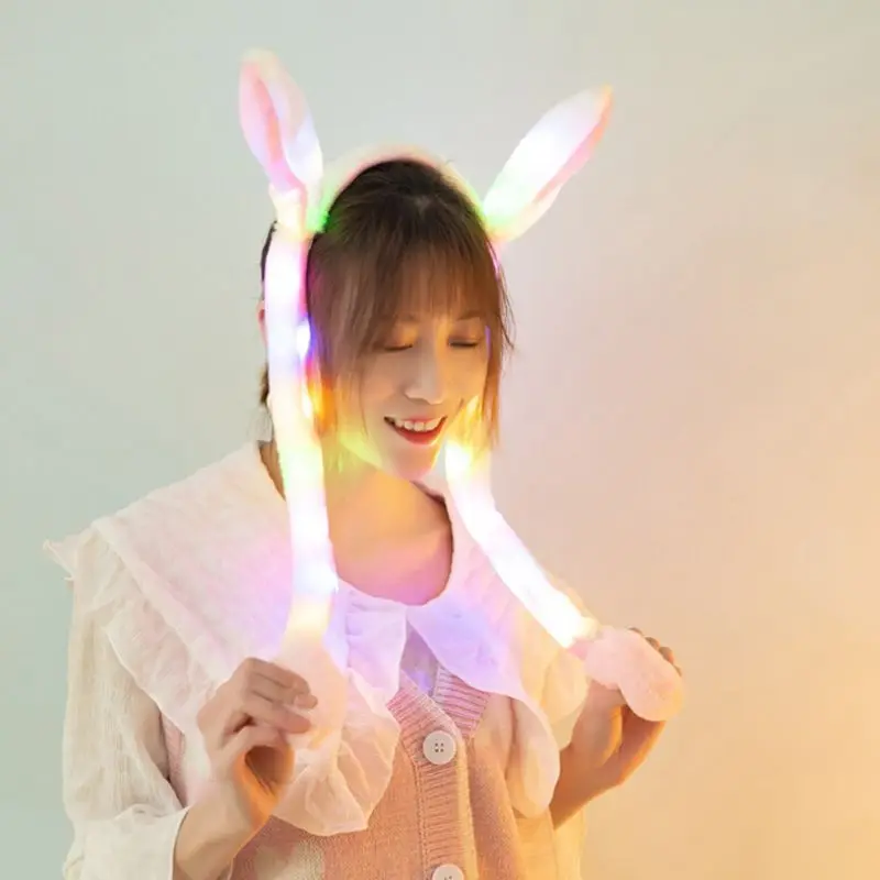Повязка на голову с подсветкой кролика для женщин и девочек милая детская