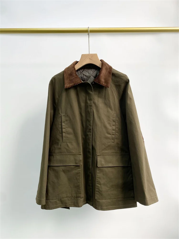 Женская куртка на молнии с отложным воротником Повседневная Свободная