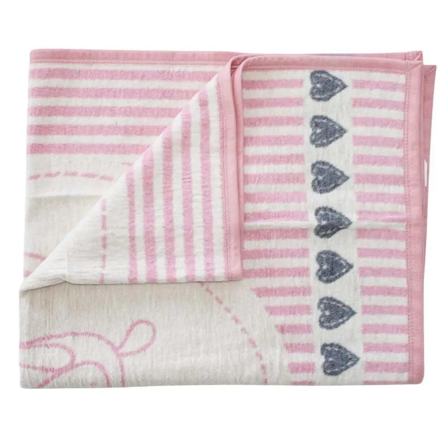 

Pink Tavşanlı Cotton Baby Blanket (90x120)