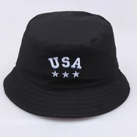 usa letter bucket hat for women men black bob summer embroidery hip hop panama caps girls fishing sun cotton fisherman hat 2022