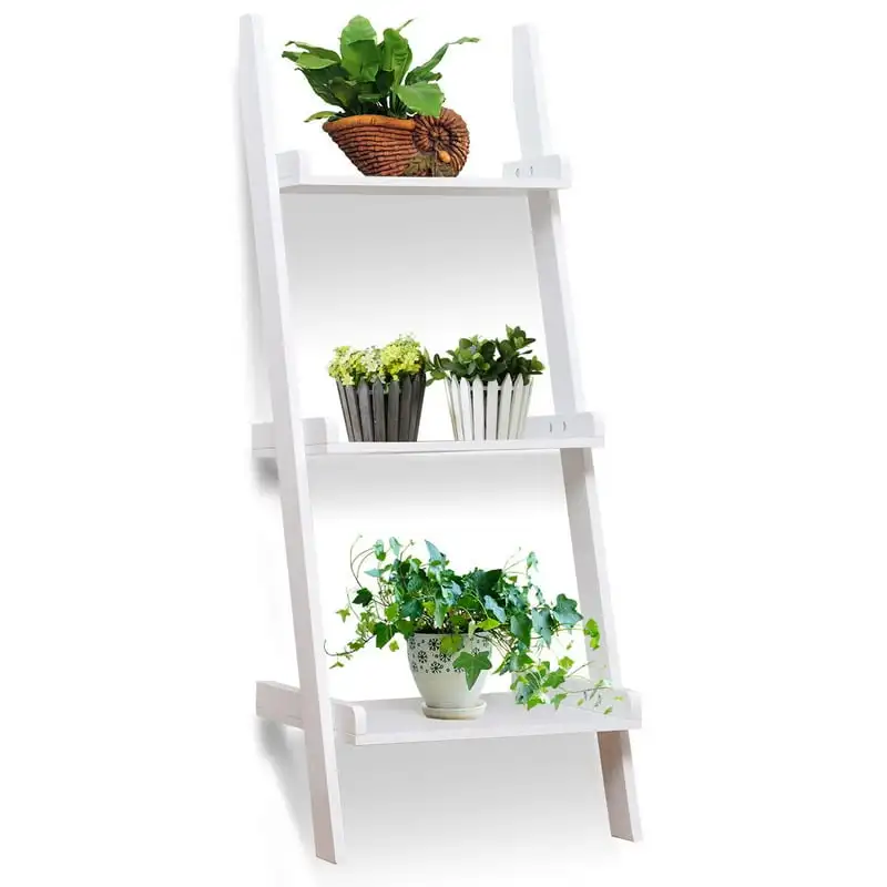 

3 Tier Ladder Bookcase, White