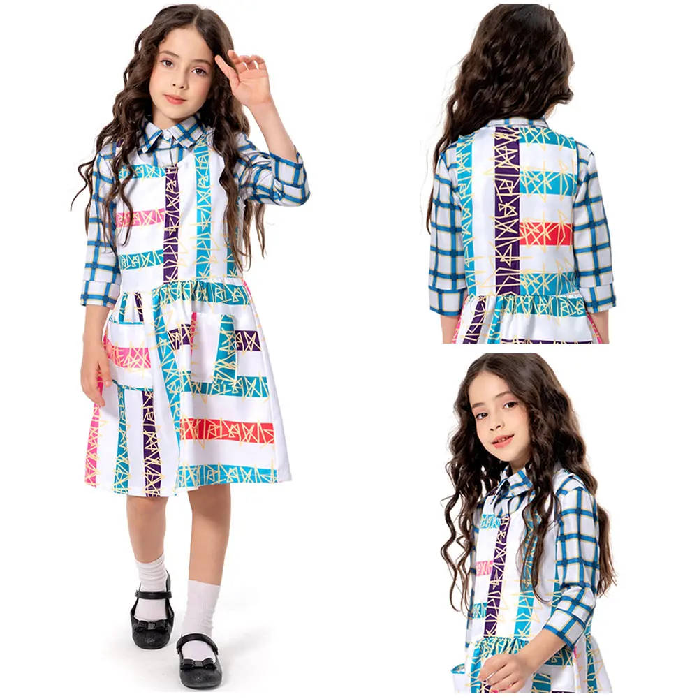 

Stranger cos Things 11 Eleven Cosplay Costume Kids Children Girls Dress Outfits Halloween Carnival Suit