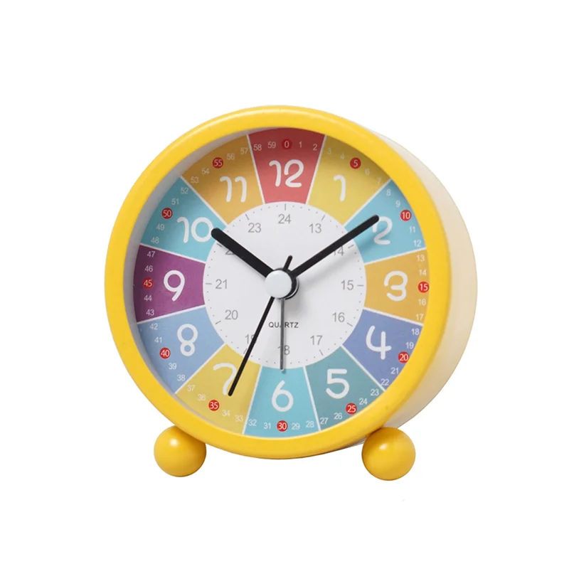 For Kids Learning Time, Silent Non-ticking Decorative Clock For Classrooms Or Bedrooms Yellow