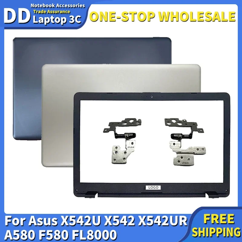 Фото Оригинальный новый чехол для ноутбука Asus X542U X542 X542UR A580 F580 FL8000, задняя крышка ЖК-дисплея, верхняя крышка, передняя панель, петли, нижняя часть корпуса №1