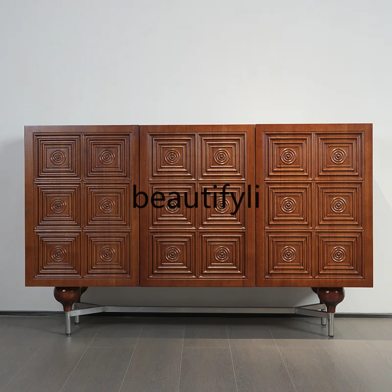 Обеденный боковой шкаф дизайнерский входной для обуви из цельного дерева