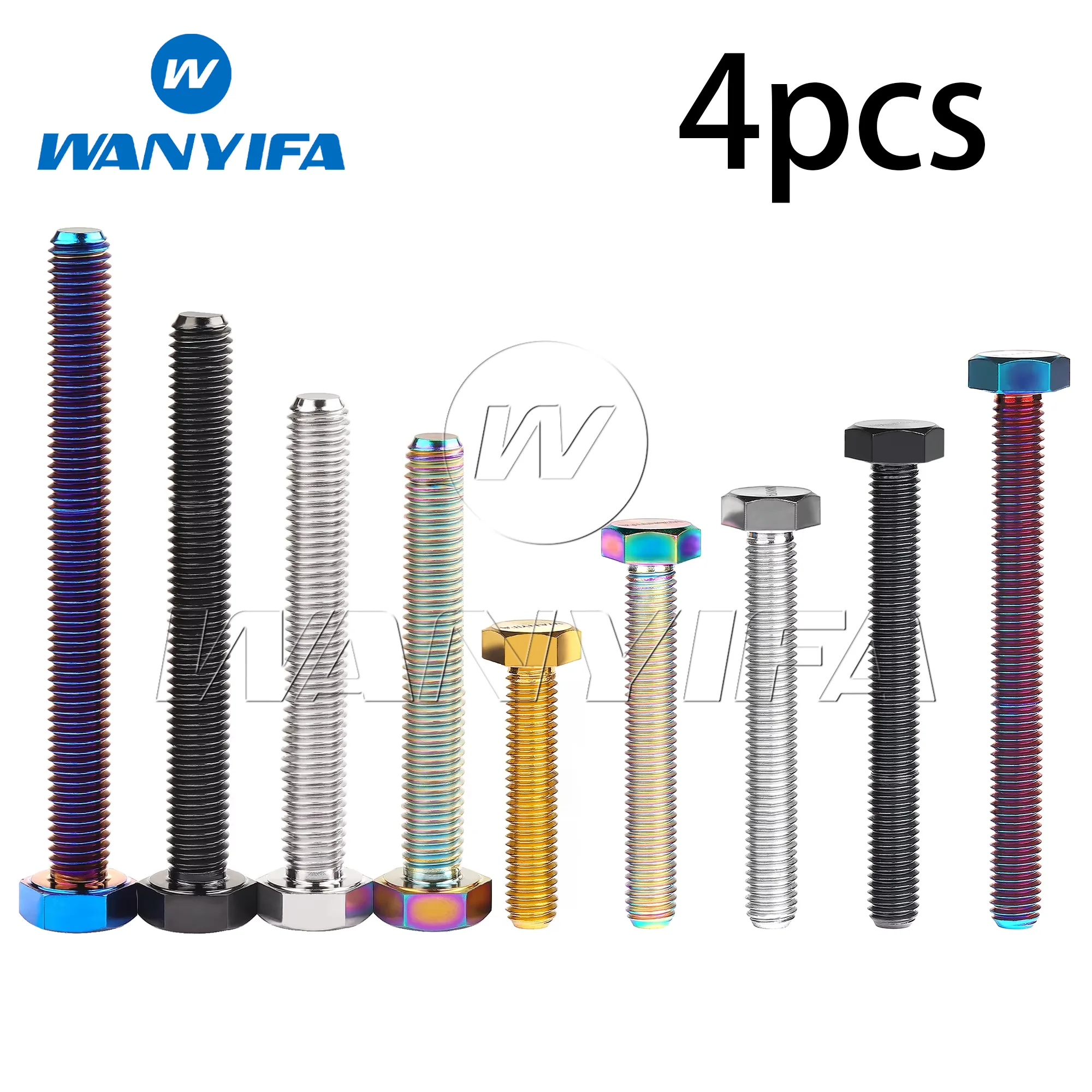 Титановый болт Wanyifa M6 M8x10/15/20/25/30/35/40/45/50/55/60/65/70/75/80 мм DIN933 внешние винты для