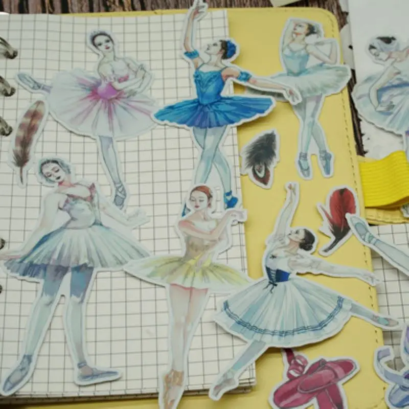 

14pcs Ballet Girl Stickers Decorative Scrapbooking Sticker DIY Craft Photo Albums
