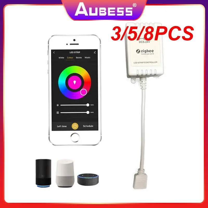 

3/5/8PCS Lightweight Zigbee Light Strip Controller 60m Led Strip Wireless Controller Dimmer Rgb Led Light Strip Smart Controller