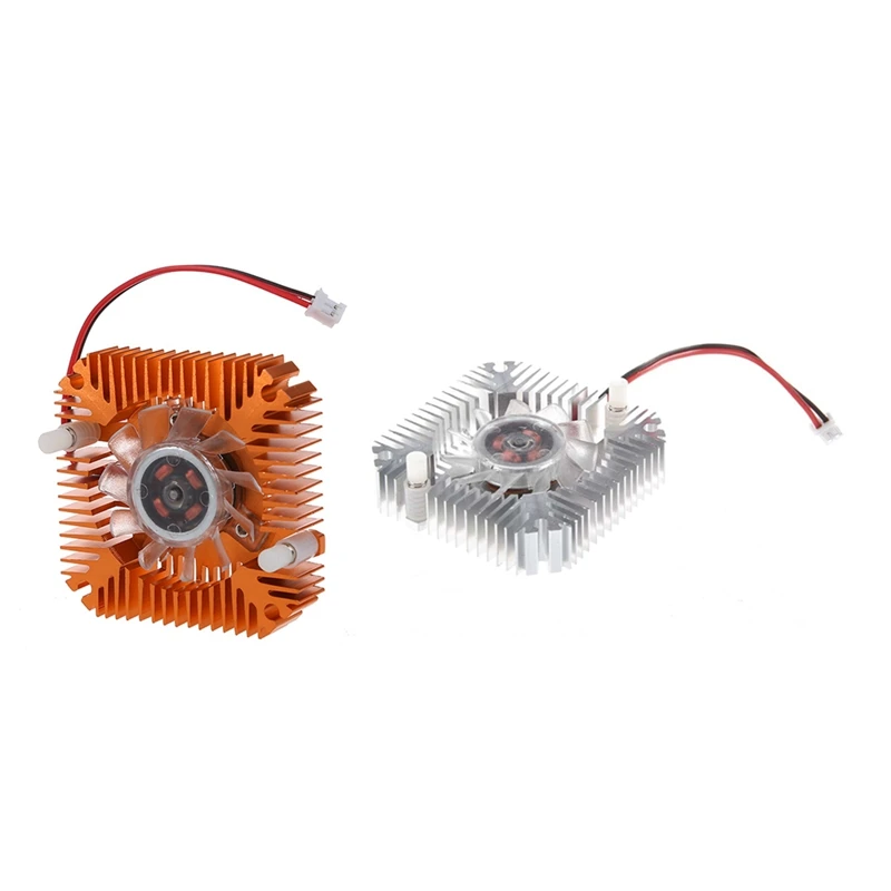 

2 Pcs VGA Video Card Cooler Heatsinks Cooling Fan For Your Processor,Silver & Gold