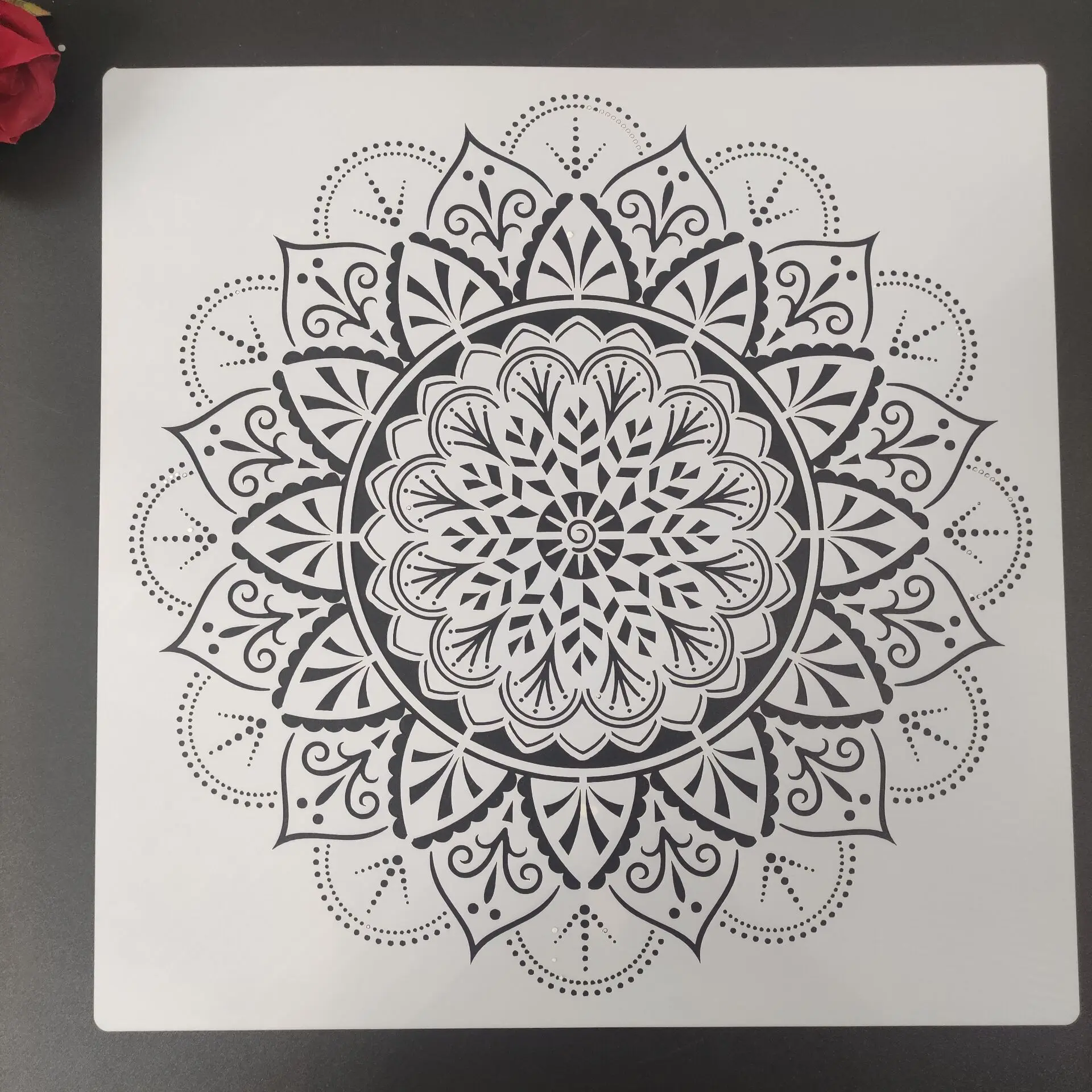 

30 * 30cm DIY reusable molds laser cut painting stencils floor tile fabric wall mold furniture mandala painting stencils N26