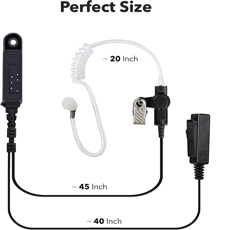 RISENKE Headset Compatible with Baofeng UV9R Plus,BF9700,A58,UV-XR,UV5S,GT3 WP,Earpiece with Mic Acoustic Tube for Two Way Radio