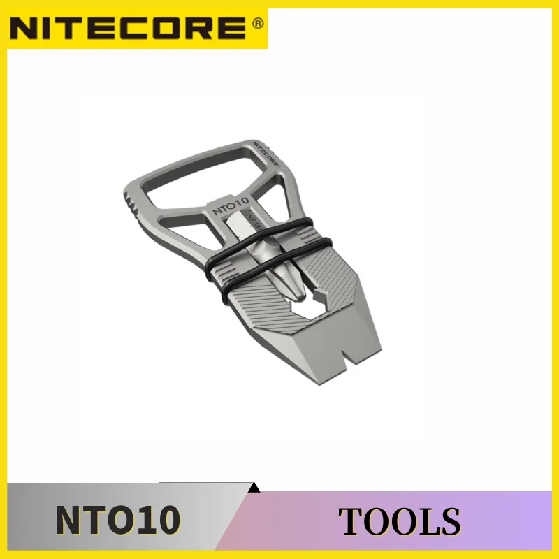 

NITECORE NTO10 8-IN-1 Titanium Bottle Opener EDC Cross Flat-head Screwdriver Box Can Opener Nail Puller Strike Tool Key Chain