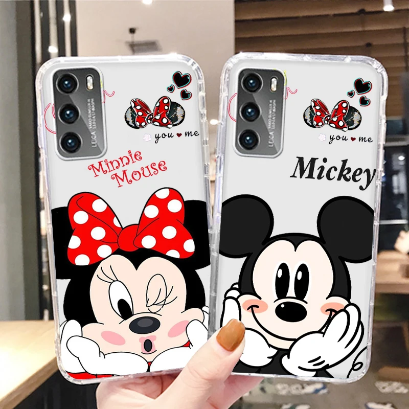 

Disney Minnie Mickey Cool Art Phone Case For Huawei P50 P40 P30 P20 Lite Mate 50 Nova 10 Y90 Y61 Y70 Plus 9 Pro 5T Transparent