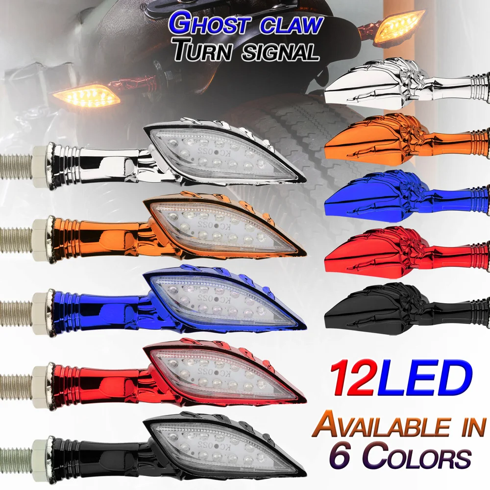 

M10 12LED for ATV ADV Universal Motorcycle Ghost Claw LED Turn Signal Light Motorbike Direction Flashing Light Indicator Lamp