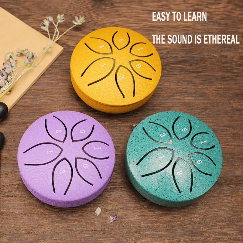 Эфирный барабан мини-3 дюйма 6 музыкальных инструментов малый стальной