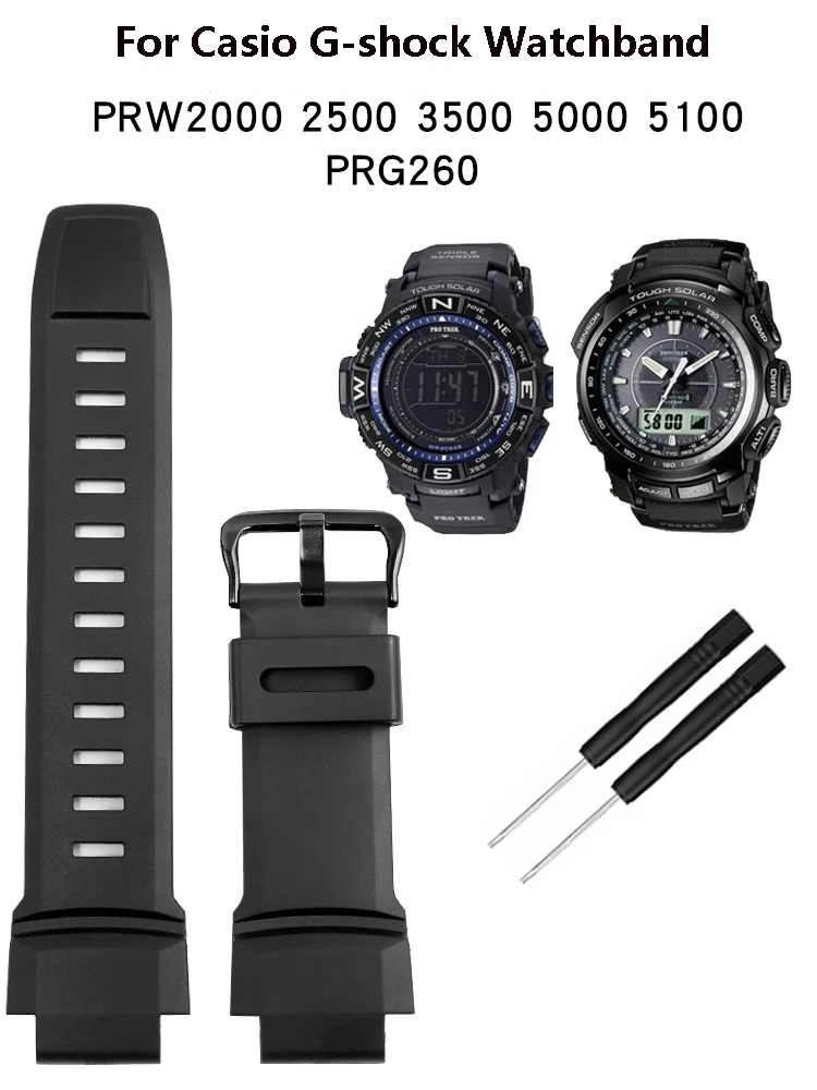 

Silicone Watch Strap for Casio G-shock Watchband Protrek PRG-500 510 550 280 250 PRG-260 270 500 PRW-3500 2500 5100 Band 18mm