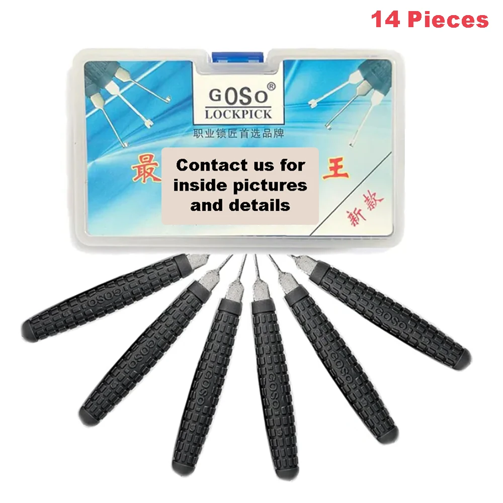

GOSO Tool Picks14 Pieces Set Dimple Keyways Round Handle Quality Tension Wrench For Locksmith Practice New User Quick Opening
