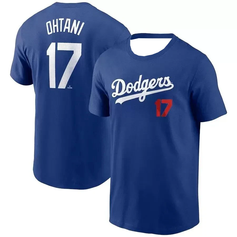Бейсбольная Лига Лос-Анджелес Dodgers № 17 Otani Shohei футболка с коротким рукавом