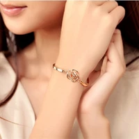 wwomen rose flower zircon chain bracelet vintage elegant jewelry accessories gift