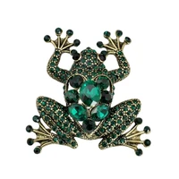 cindy xiang crystal frog brooches for women green color animal brooch pin luxury vintage jewelry coat accessories bijouterie
