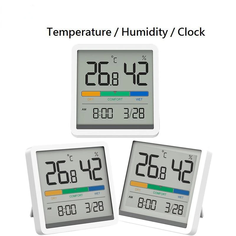 Фото Miiiw Молчаливые термометр и влажность Часы Домашний Внутренний высокоточный монитор комнаты для младенцев C/F Огромный экран ЖК-дисплея.